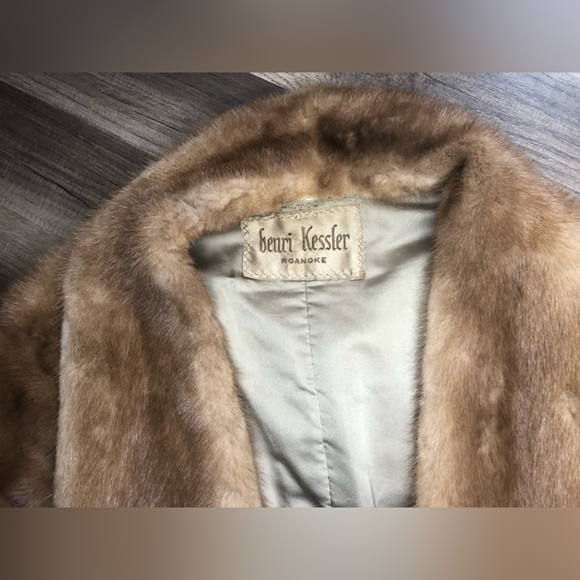 Henri Kessler Roanoke Vintage Designer Mink Fur Shawl Shoulder Stole Winter Coat - Picture 3 of 6